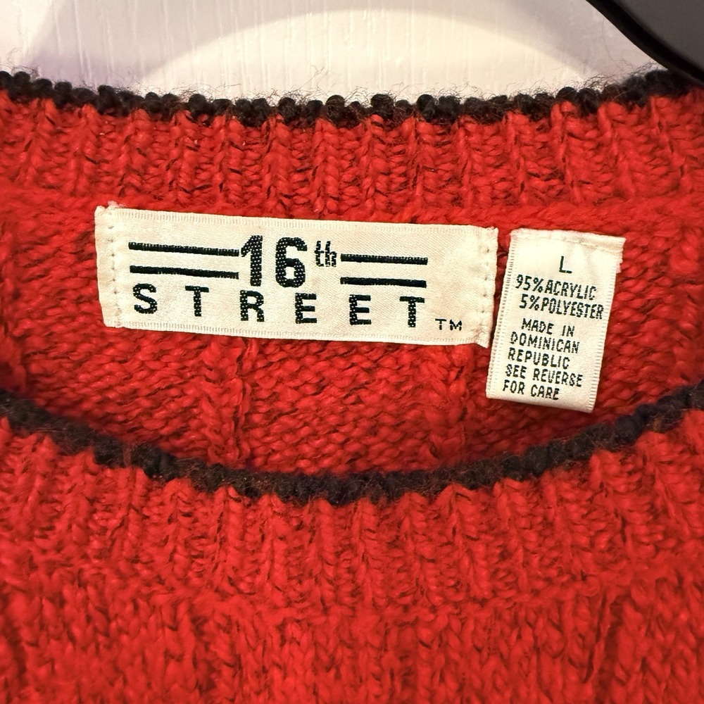 Vintage Ladies Red Sweater 16th Street‎ Size Large - Picture 2 of 5